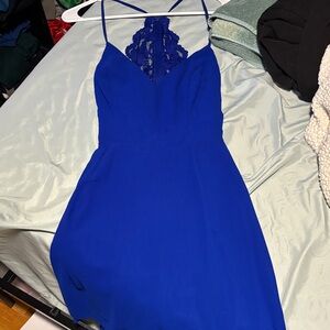 Chic Royal Blue Backless Dress